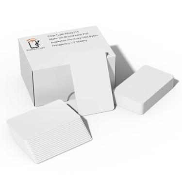 Imagem de 100 etiquetas NFC NTAG215 cartões de visita regraváveis, 504 bytes de memória, para todos os dispositivos habilitados para NFC