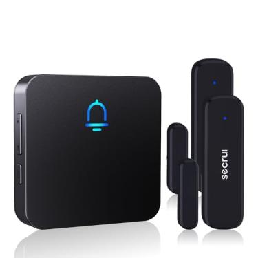 Imagem de SECRUI Campainha de porta, campainha de porta sem fio quando a porta abre entrada para empresas/casa/escritório/loja alarme porta alerta para abertura – alerta de porta aberta – 2 sensores
