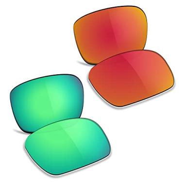Imagem de TRUSHELL Lentes de reposição polarizadas para óculos de sol Oakley Valve New 2014 - vermelho vermelho + verde jade