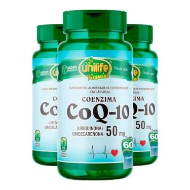 Imagem de Co-enzima CoQ-10 Ubiquinona 50mg Unilife 60 Cápsulas 3un