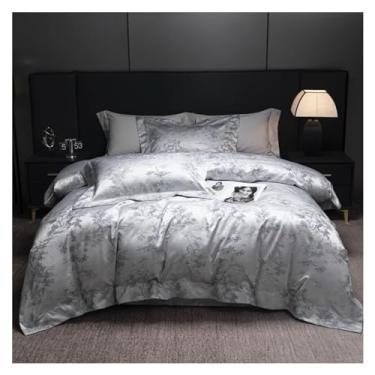 Imagem de Jogo de cama 4 peças King Queen lençol casal capa de edredom fronha roupa de cama, lençóis de cama (1 solteiro)