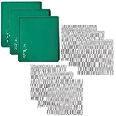 Imagem de Silicone de couro de frutas de 3 bordas + 6 folhas de desidratador de tela compatíveis com Cosori Premium CP267-FD tapetes antiaderentes para secadores de carne secadora, frutas, ervas, batatas