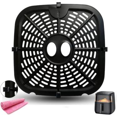 Imagem de CyHiThai Placa de fritadeira a ar de 6,8 litros para Dreo Air Fryer Pro Max, grade atualizada para fritadeira a ar comprimida prateleira para fritadeiras Dreo 6,8 QT, antiaderente, lavável na