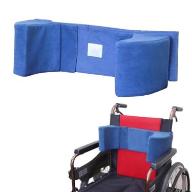 Imagem de Migeek Almofada de suporte lateral para cadeira de rodas, almofada de suporte para cadeira de rodas para posicionamento, almofada de cunha de espuma lateral para idosos (azul) (descanso de cintura)