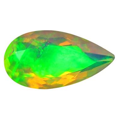 Imagem de 1,53 ct AAA+ Gem de qualidade corte pera (13 x 7 mm) opala arco-íris não aquecida genuína e extraída da pedra preciosa solta da Terra
