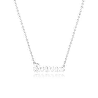 Imagem de Hidepoo Colar com nome personalizado – Colar com pingente de nome de aço inoxidável, corrente delicada com nome de letra, joias personalizadas, presentes para mulheres, Metal