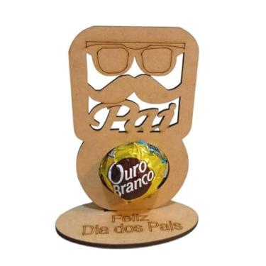 Imagem de Kit 50 Porta Bom Bom Mdf Dia Dos Pais Bigodinho