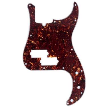 Imagem de Musiclily Pro 13 Furos Estilo Moderno Escudo Baixo Pickguard para Americana Precision Bass 4 Cordas, 4 Camadas Tortoise Shell