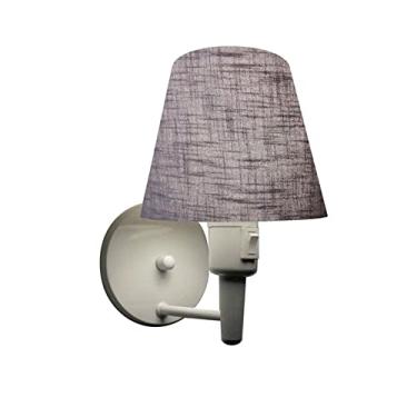 Imagem de Arandela com Inter Liga e Cúpula Tecido, Vivare Iluminação, Arandela Parede2013 BRCZ, Branco, Pequeno