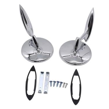 Imagem de Gravata borboleta redonda espelhos retrovisores externos base nervurada compatível com Chevy 1963-1964 Bel Air Biscayne Impala / 1963-1965 Corvair