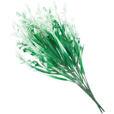 Imagem de 10 Ramos Decoração Arranjo Flor Planta Artificial Buquê Plástico Floral 5 Ramos Cada 44cm