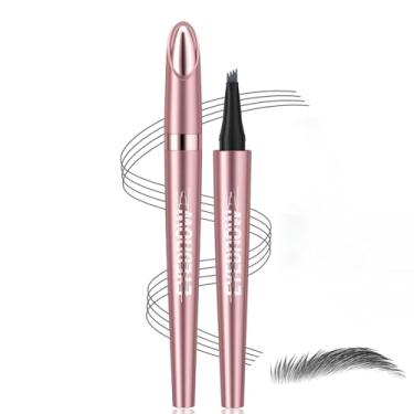 Imagem de Lápis de sobrancelha 3D, lápis de sobrancelha microblading de 4 pontas, caneta de sobrancelha à prova de manchas 24 horas, caneta de sobrancelha para maquiagem natural fina, lápis de sobrancelha