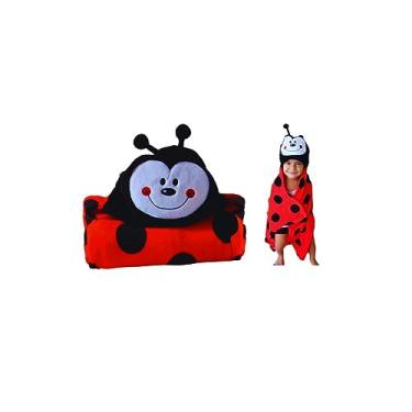 Imagem de Manta Baby com Capuz de Joaninha Jolitex Vermelho Infantil Poliéster