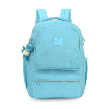 Imagem de Mochila Juvenil Notebook Crinkle Up4You Luxcel MJ48985UP, Turquesa