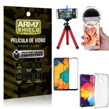 Imagem de Kit Mini Tripé + Selfie Ring Light Galaxy A30 + Capa Anti Impacto + Pe
