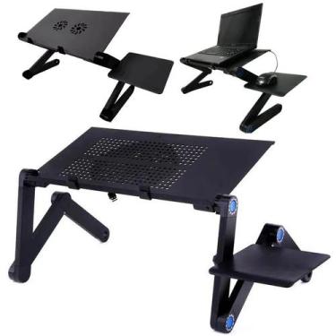 Imagem de Base Suporte Notebook Regulável Mesa Dobrável em Alumínio Fundido Leve