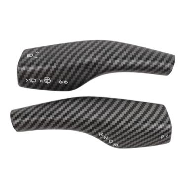 Imagem de 1 par Capa de Alavanca de Direção Capa de Mudança de Engrenagem à Prova de Deformação Decorativa Capa Protetora Alavanca de Mudança de Engrenagem para Veículo (padrão de fibra