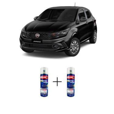 Imagem de Spray automotivo preto vulcano + spray verniz 300ml - Sherwin Williams