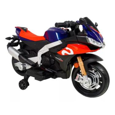 Imagem de Mini Moto Elétrica Aprilia RSV4 12v Anti-queda Bluetooth Com Luzes Som