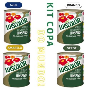 Imagem de Tinta Piso Copa Do Mundo Lukspiso Decoração Brasil Kit 4un - Lukscolor