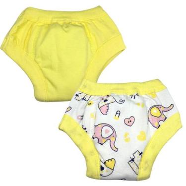 Imagem de Calcinha Desfralde Algodão Absorvente 2und Elefante Amarelo - Minha Es