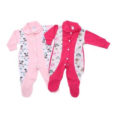 Imagem de Macacão de Malha Infantil com Estampa Kit 2 Peças Menina - Rizzicomerc