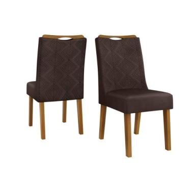 Imagem de Cadeira Sala de Jantar Stela Ipê/Suede Moca Marrom - DJ Móveis