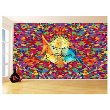 Imagem de Papel De Parede Animais Pop Art Tubarão Cores 3,5M Pxa538 - Você Decor