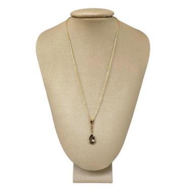 Imagem de Colar Prata 925 + Ouro 18K Gota Em Zircônia Cravejada - Ponte Vecchio 