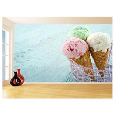 Imagem de Papel De Parede Alimentos Sorvetes Massa Cores 3,5M Al408 - Você Decor
