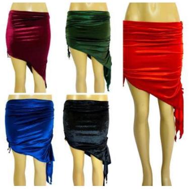 Imagem de Saia Dança do Ventre Veludo Bico Lateral - RMA-3 - Atelier Patrícia Ca