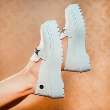 Imagem de Mocassim Oxford Feminino Tratorado Sola Alta Plataforma Original Grife