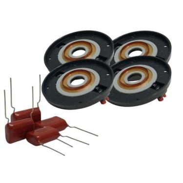 Imagem de Kit 4 Reparos Super Tweeter St 400 Fenolicos com 4 capacitor - NTV SOM