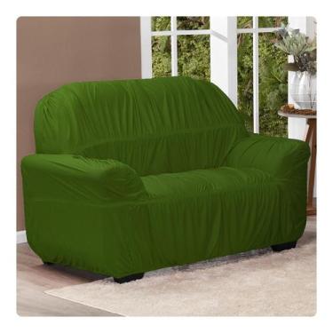 Imagem de Capa De Sofá Elasticada Avulsa 2 Lugares King Verde Oliva - Shop Casa 