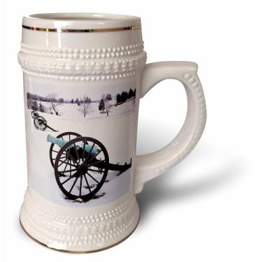 Imagem de 3dRose EUA, Virginia, Manassas National Battlefield Park, Canhons in snow - Caneca Stein, 510 g, 640 ml, branca