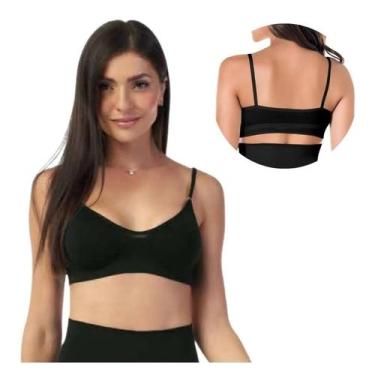 Imagem de Sutiã Top Básico Sem Bojo Sem Aro Confortável Lindo - Zee Rucci, Preto