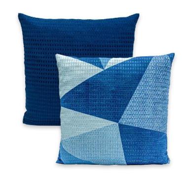 Imagem de Kit 2 Capas de Almofadas PIQUET Favinho Lisa e Estampada 40x40 C/ Zípe