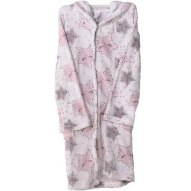 Imagem de Roupão Infantil Microfibra com Capuz e Bolso Toque Flannel - Bene Casa