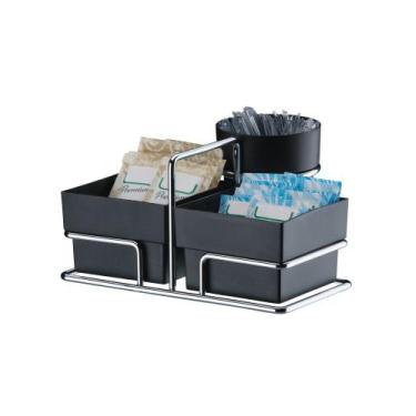 Imagem de Porta Sachês de Açúcar Adoçante Chá Mexedor Organizador Cromado - 1156