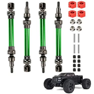 Imagem de RCAWD Eixo de transmissão para ARRMA 3S, peças de atualização Big Rock 1/10, (não para Old Big Rock), eixo de transmissão dianteiro traseiro para Crew CAB 4x4 V3 3S BLX Brushless Monster Truck RTR, AR310864#ARAC4043 Verde