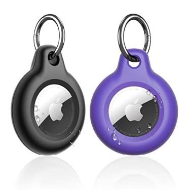 Imagem de Supfine Suporte impermeável para AirTag, pacote com 2 chaveiros, capa protetora de corpo inteiro com chaveiro para Apple Tags, capa IPX8 para carteira, bagagem, gato, cachorro, animais de estimação,