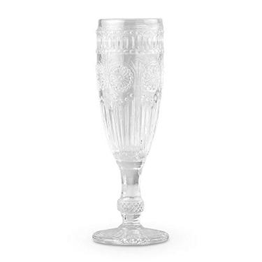 Imagem de WEDDINGSTAR Taça de champanhe de vidro prensado estilo vintage, 170 g - transparente