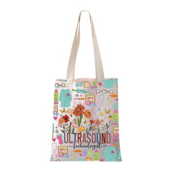 Imagem de JYTAPP Ultrassom Tech Gift Ultrassound Technologist Tote Bag Sonographer Gift Radiologist Gift Ultrassound Nurse Thank You Bag, Bege