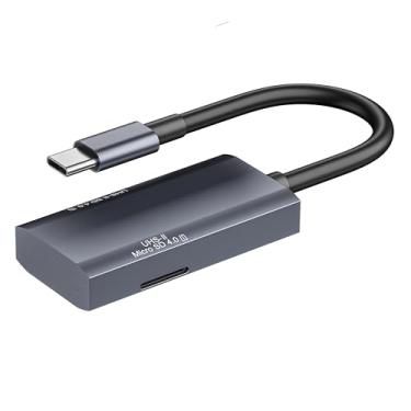 Imagem de Leitor de cartão UHS-II SD 4.0, leitor de cartão de memória 2 em 1 tipo-C SD 4.0 para SD Micro SD SDXC SDXC SDHC MMC RS-MMC Micro SDXC UHS-II e UHS-I cartões para mini PC, laptops, tablets, smartphones
