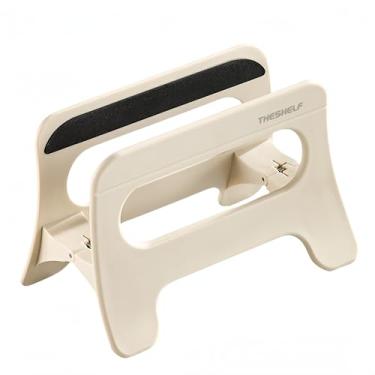 Imagem de Suporte vertical de laptop para mesa, suporte de laptop com bloqueio de gravidade, organizador vertical para MacBook, iPad, Mac Mini, Surface, Samsung, HP, Dell e mais - (bege, plástico ABS)