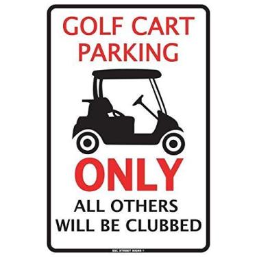 Imagem de HomDeo Placas de metal em lata, 20 x 30 cm, fazenda, novidade, café, carrinho de golfe, apenas estacionamento, decoração de parede, decorações vintage