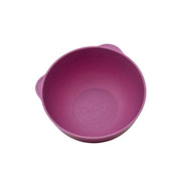 Imagem de Bowl Tigela Pratinho de Bambu Refeição Bebê Urso Rosa 650ml - Lyor
