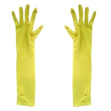 Imagem de Luva Neon Longa para Fantasias - 40cm - Extra Festas, Amarelo neon