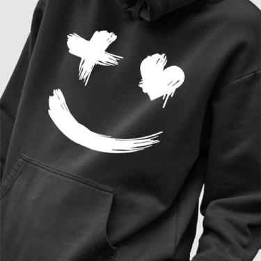 Imagem de Blusa Moletom Genuine Grit Masculina Estampada Algodão 30.1 Smiley, Pr