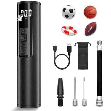 Imagem de 星姿 Bomba elétrica de bola de ar com visor LCD, inflável portátil e rápida, com medidor de pressão com acessórios de bocais, para basquete, bola de futebol, vôlei